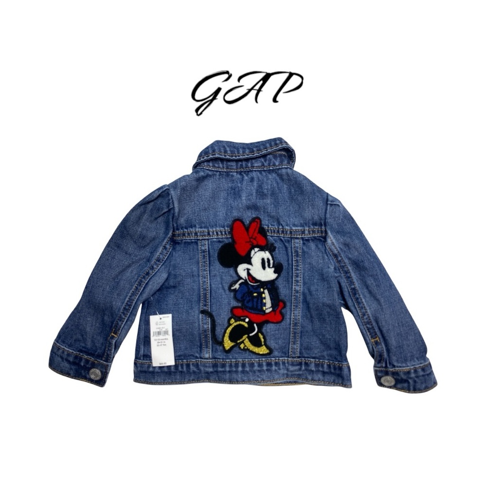 GAP x Disney  Blue Denim Jacket with Embroidered Minnie Mouse Design